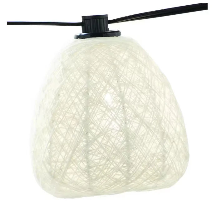 Fiber Hampton (10-Heads) Natural String LED Bulb 11 Mini ft. Bay Outdoor/Indoor Plug-In Light