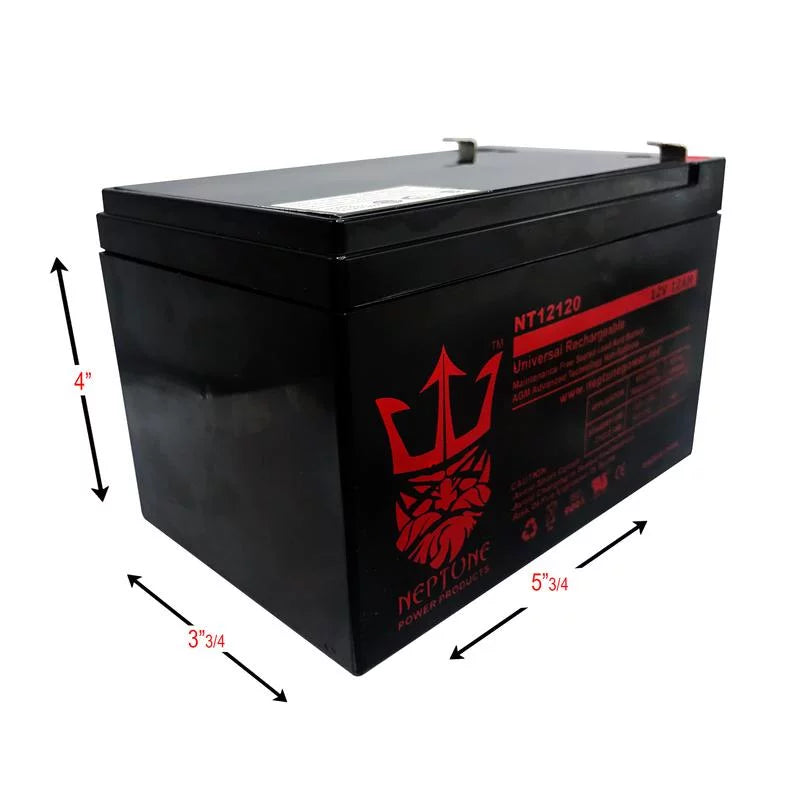 EVO - Electric Battery 3 pack by Scooter 1000 Replacement Neptune 12V 12Ah