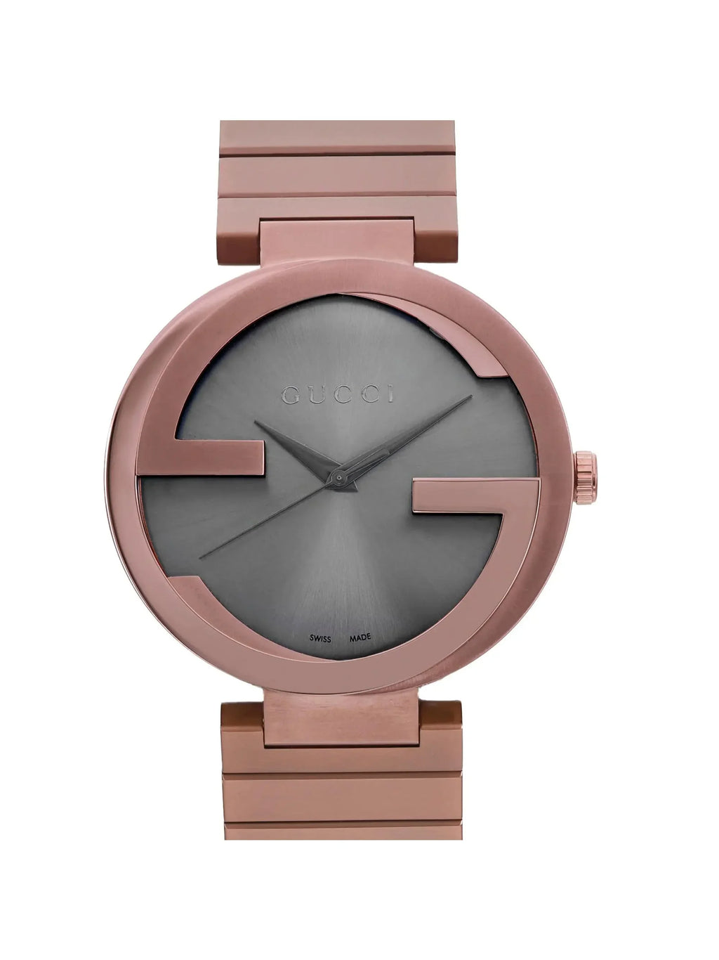 PVD Watch Men Steel Dial Quartz YA133211 Gucci Brown New XL 42mm Interlocking