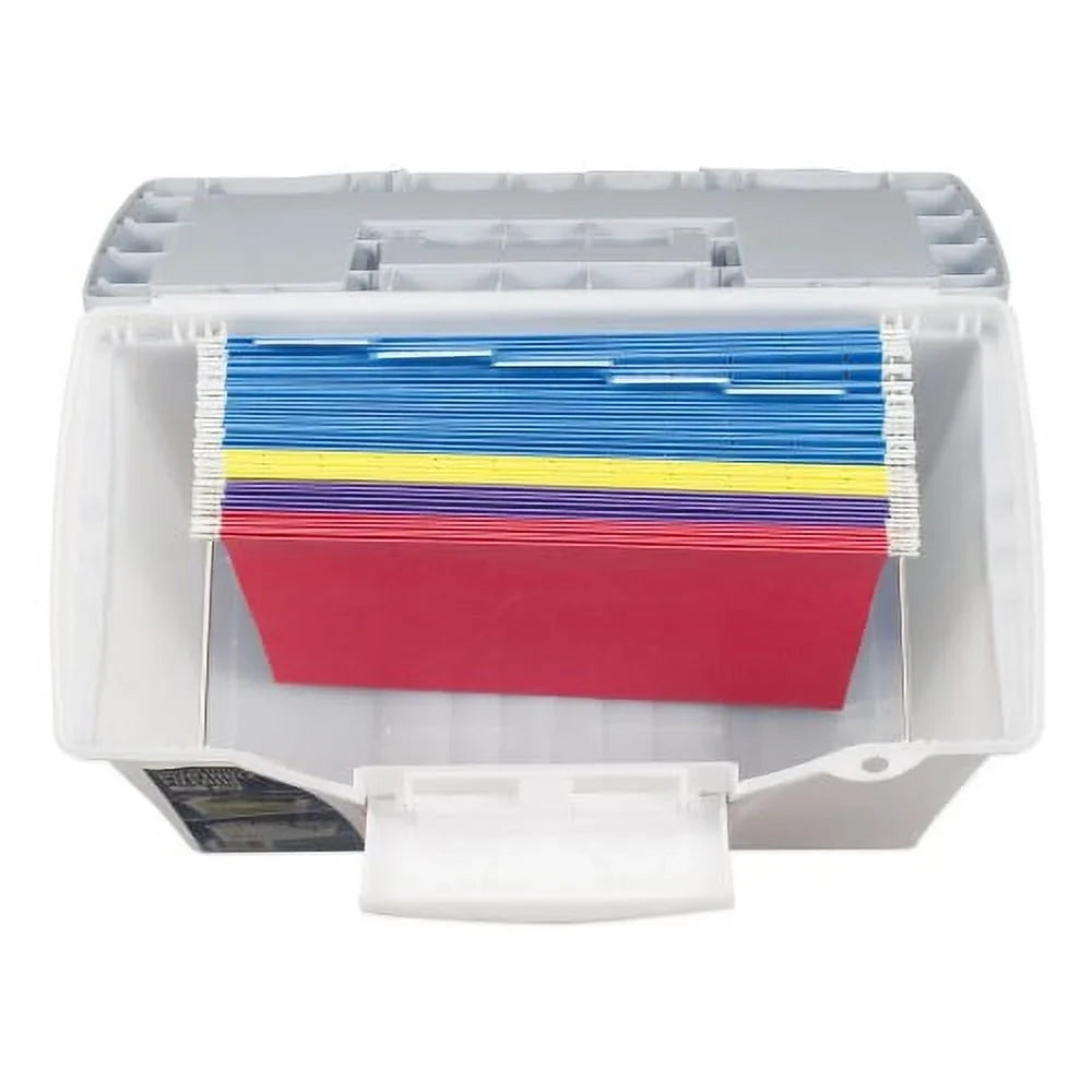 Lid, Portable Letter/Legal Organizer 12", x 14.5" Storex Filebox Clear/Silver with 10.5" Letter/Legal Files, x