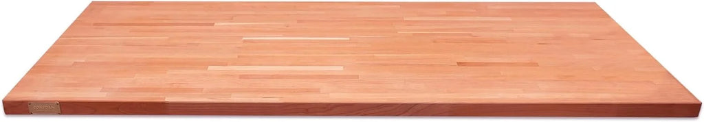 For 25" Hardwood Side Prefinished With Reversible, W X Countertop, Butcher 60" Counter Wood Polished, L Top, Slabs Food-Safe Both Solid Block Cherry Kitchen, 1.5" Thickness, Oil, Grown