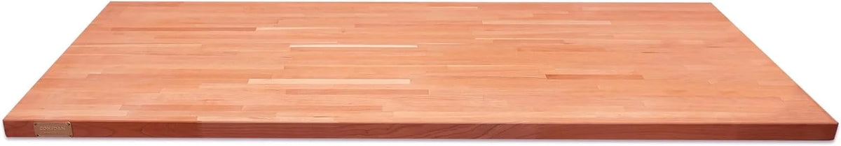 For 25" Hardwood Side Prefinished With Reversible, W X Countertop, Butcher 60" Counter Wood Polished, L Top, Slabs Food-Safe Both Solid Block Cherry Kitchen, 1.5" Thickness, Oil, Grown