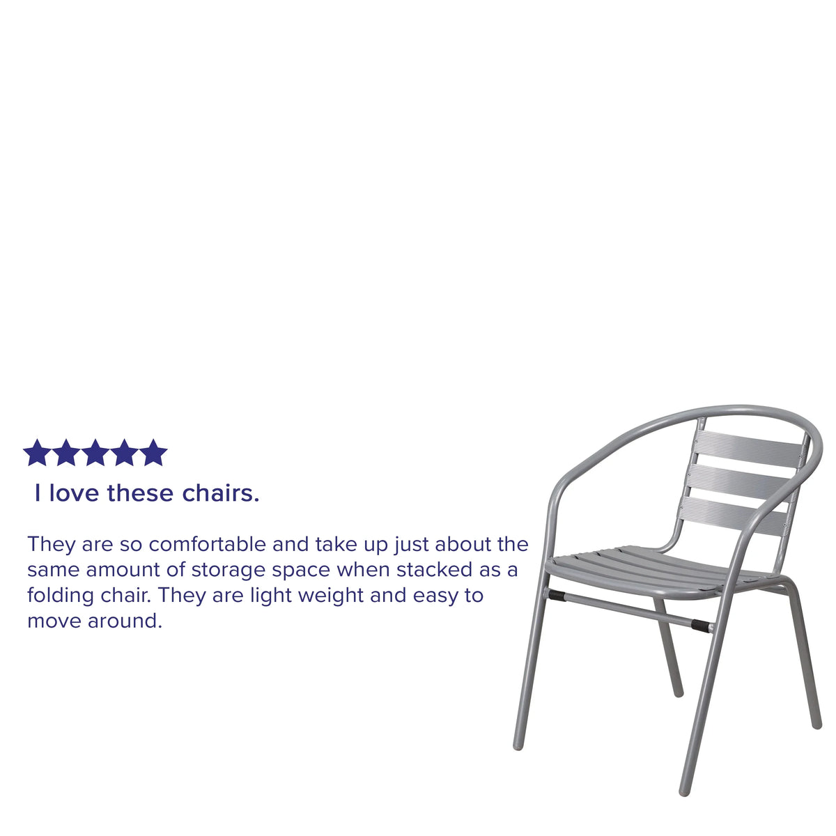 Slats Stack Restaurant Pack Chair Flash Metal Silver Aluminum 4 with Furniture