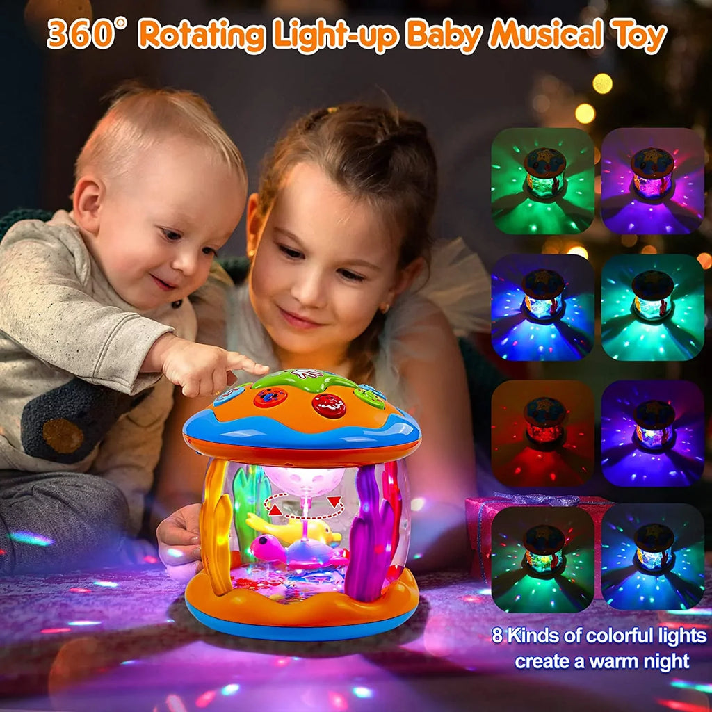 Musical Toys Months, 6 Year 1 Gifts Boys 3+ Toddlers to Educational for , Drum Learning 12 with 2 Baby Girls Toys Light Baby Toys Old Projector Melodies Rotating up