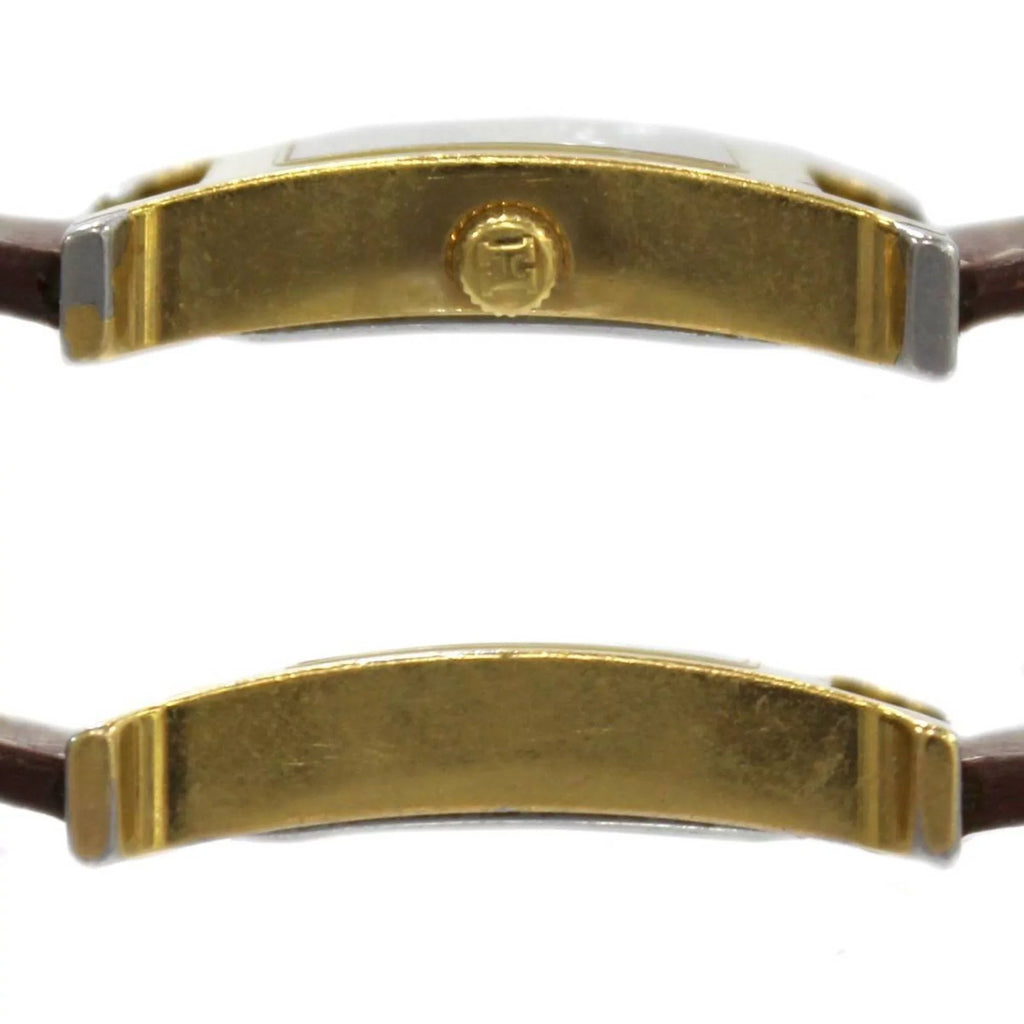 White H Dial: x Gold Ladies Hermes HH1.201 □G Quartz HERMES Brown (Good) Watch Pre-Owned
