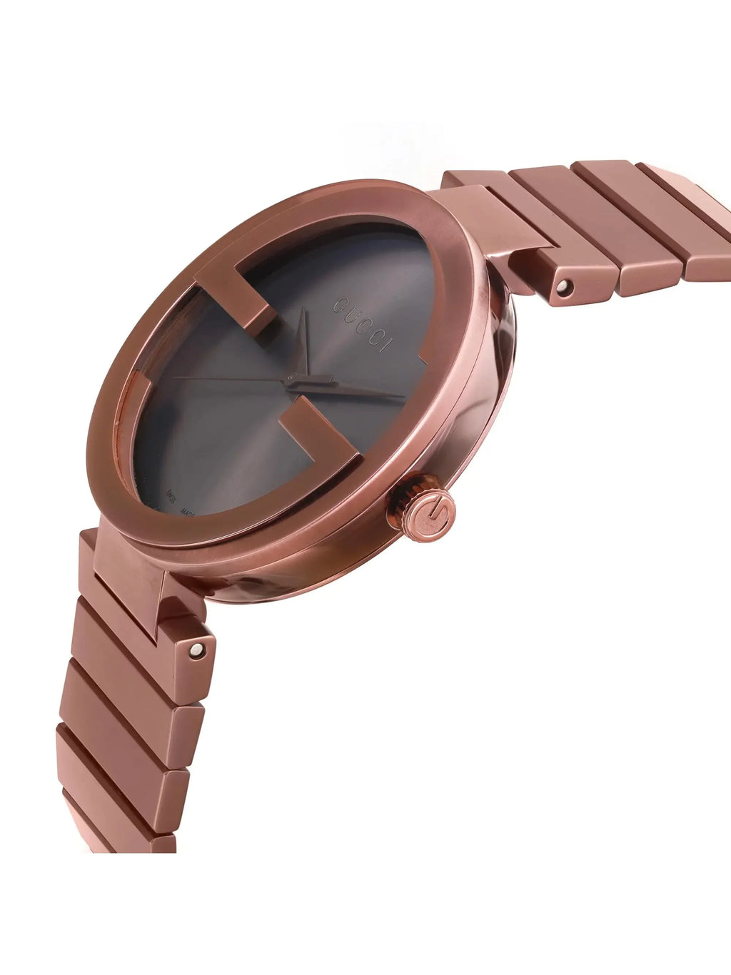 PVD Watch Men Steel Dial Quartz YA133211 Gucci Brown New XL 42mm Interlocking