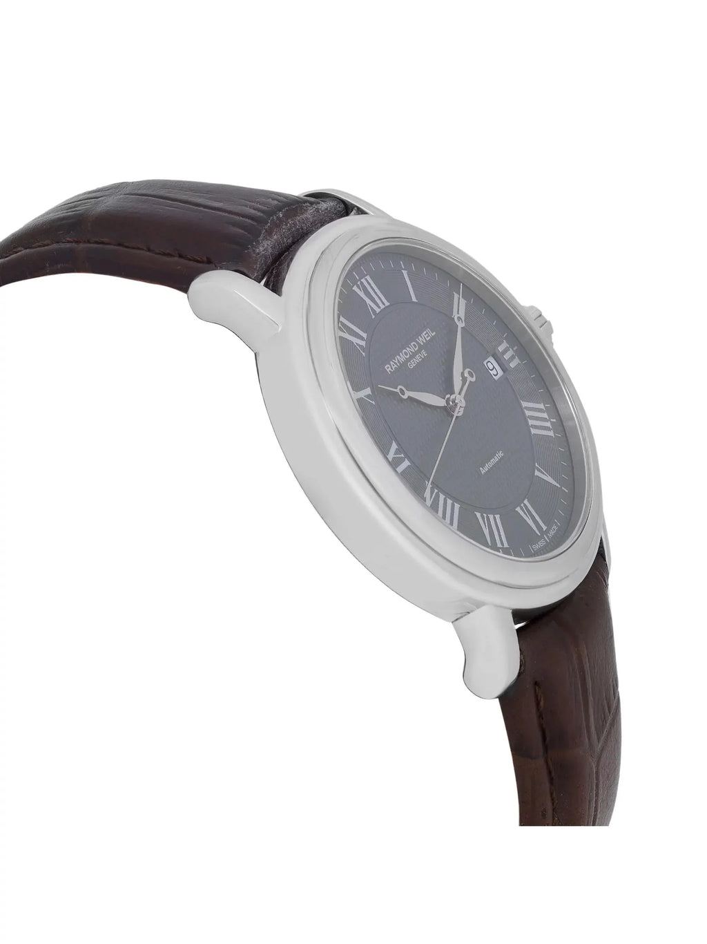 39mm Automatic Dial Watch Raymond Mens Gray Weil Steel Maestro 2837-STC-00609