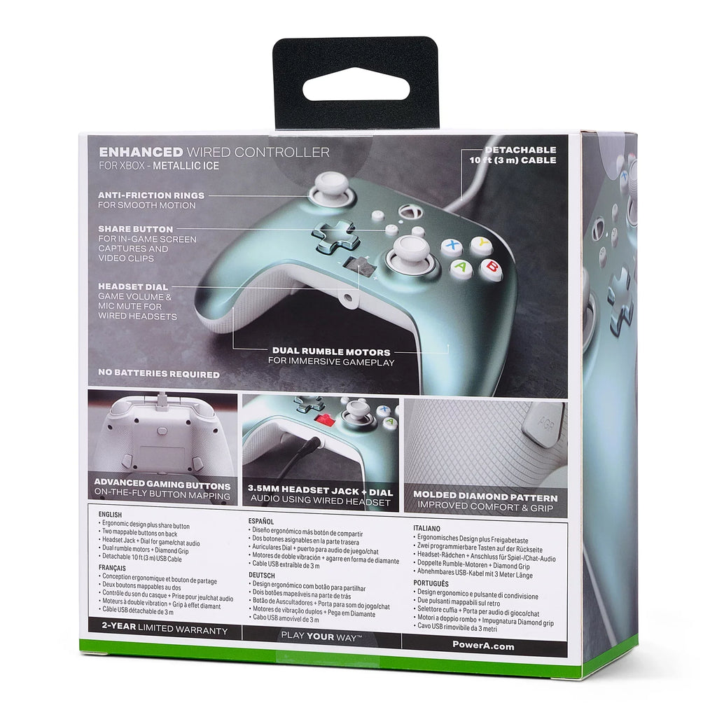 Series for PowerA Controller Metallic Xbox - X|S Wired Ice Enhanced