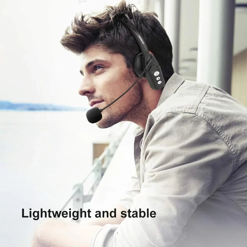 Trucker Pro Headset Office-JBT800 for Engineers V5.0, Business Home Headset Bluetooth Cell Clarity Wireless with Phone Voice Canceling Noise Mic High