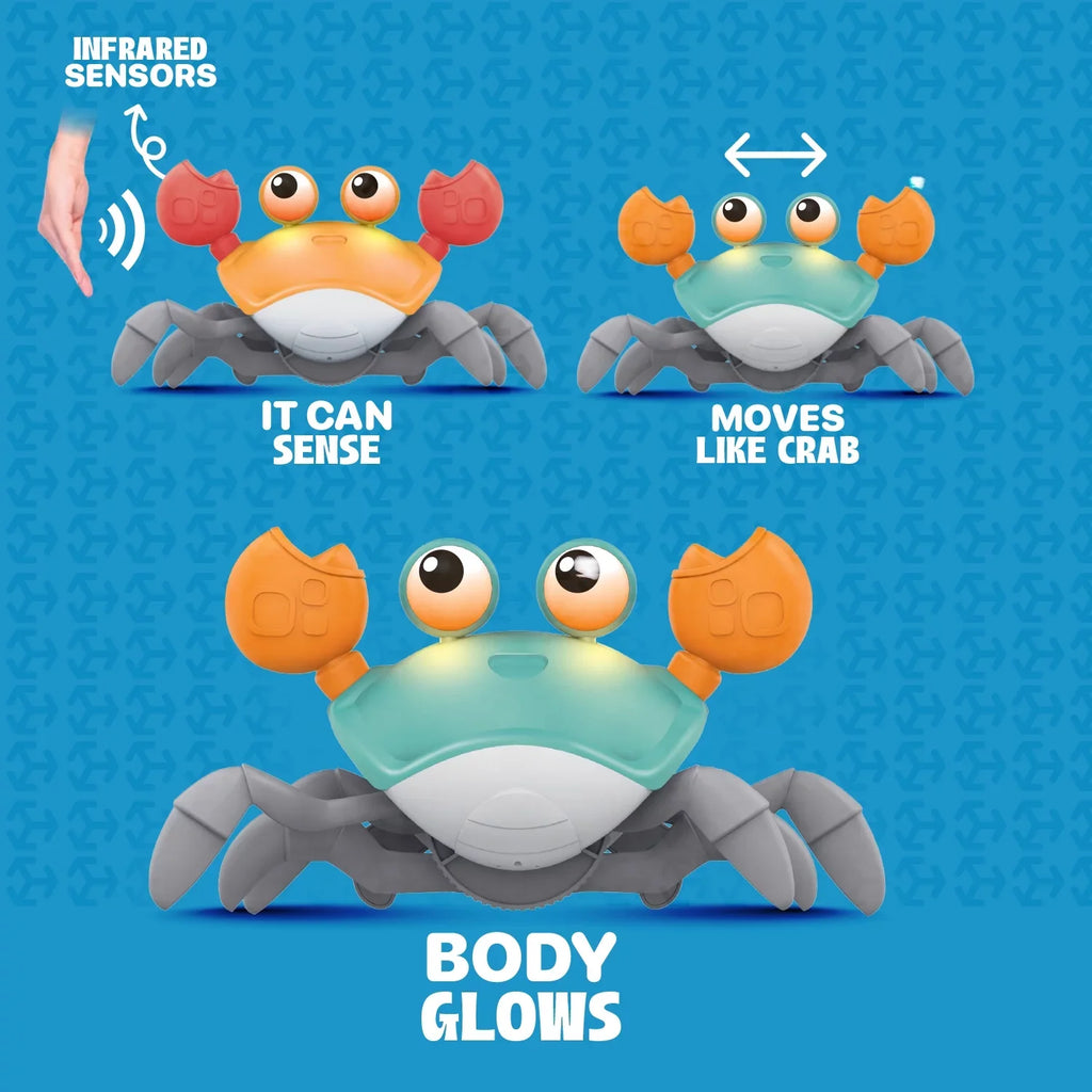 For Walking Toys Alin Cute Music Learning Time Toddlers And For Tummy Infant Interactive 36 Gifts Development & Crab: Baby Toy Crawl, Crawling Months Gift Birthday Kids