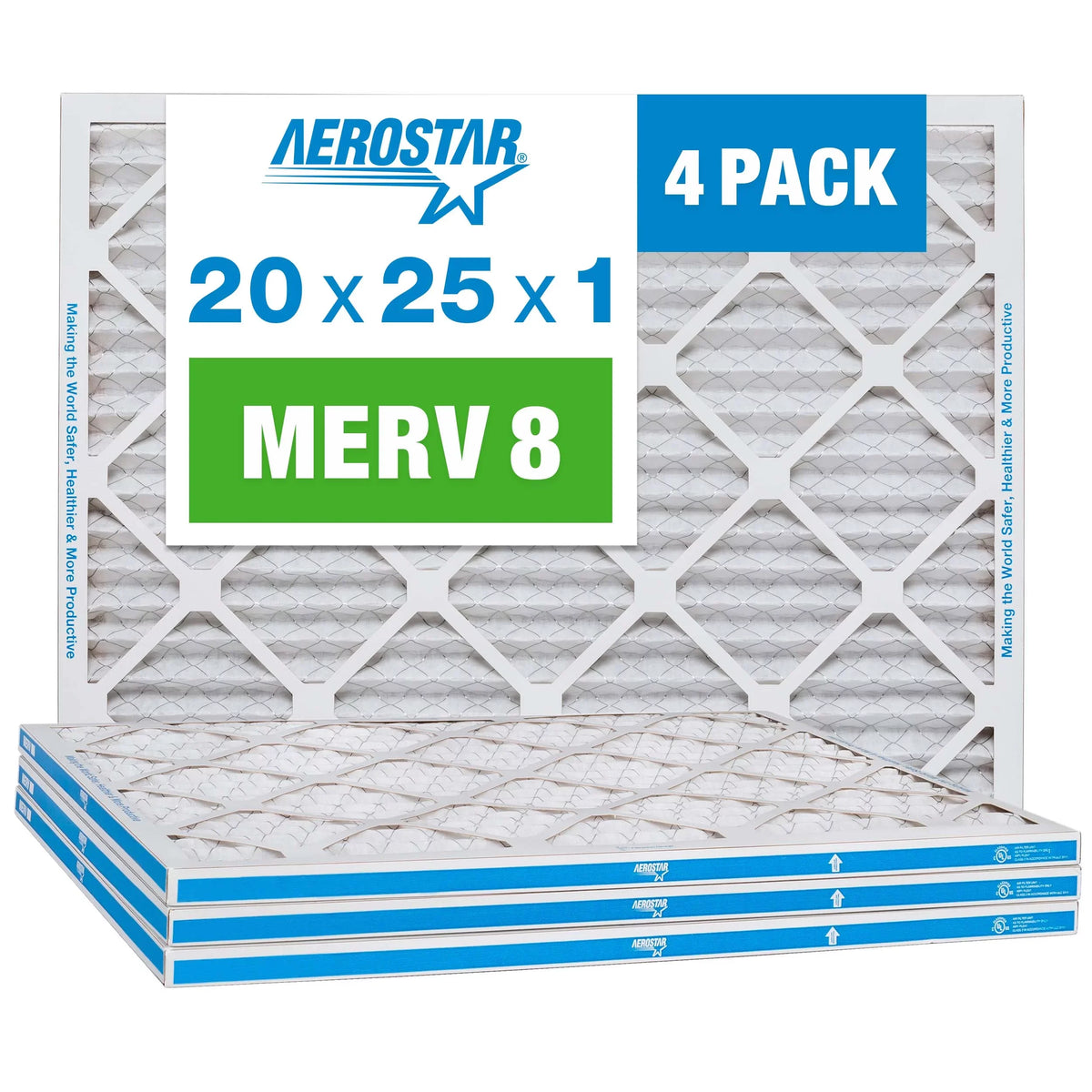 20x25x1 4 8, 20x25x1, Filter, Box of Aerostar MERV Air