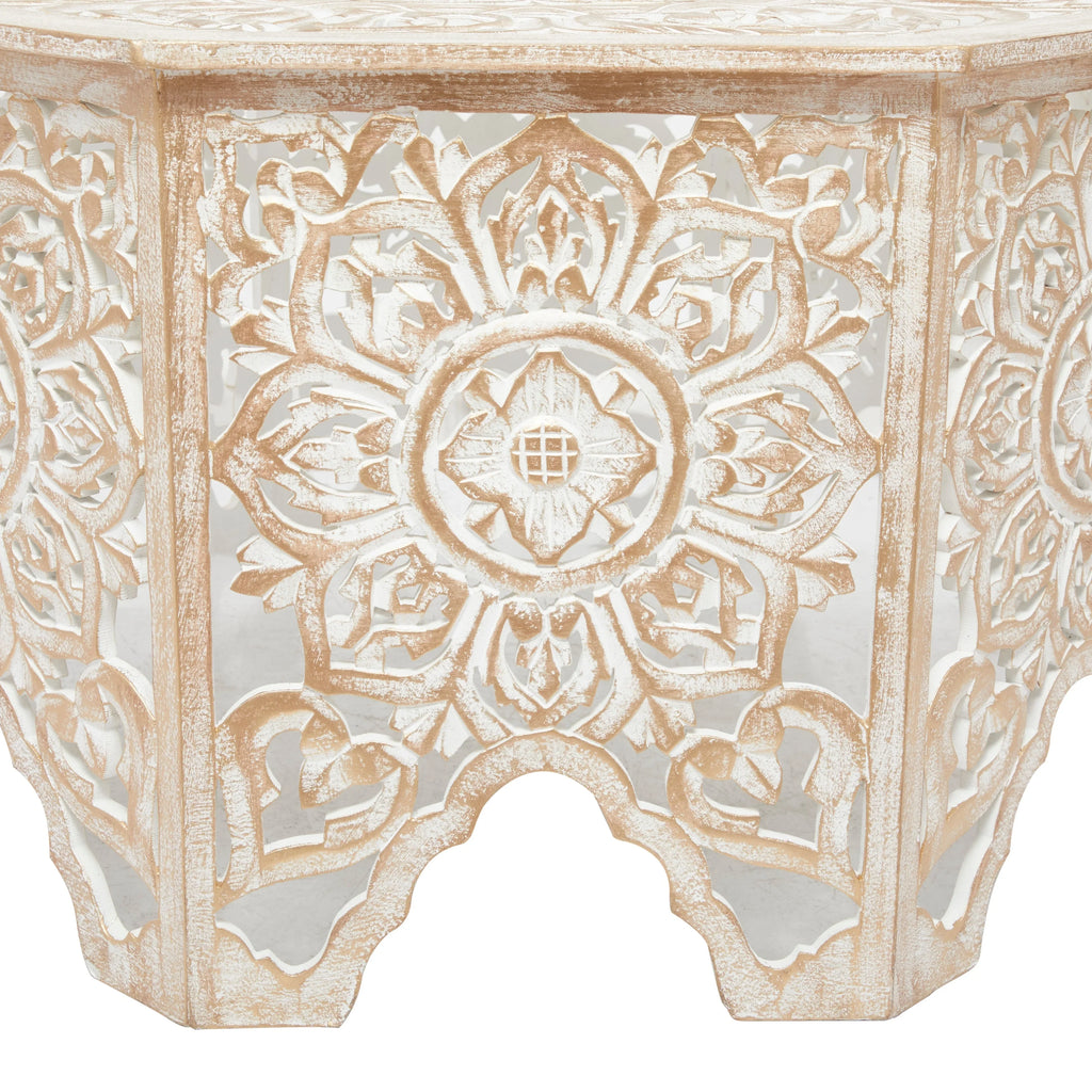 Studio Pine 33 33 Round 350 x Table Country White 18 - Cottage x Coffee