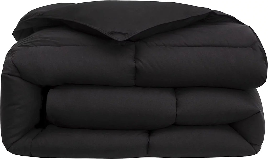 Quilted Comforter Black) King (Cal Tabs Fill Microfiber Stitch - King, Box All Chezmoi Insert Alternative Plush Season - Corner - California Collection Down Size Duvet with