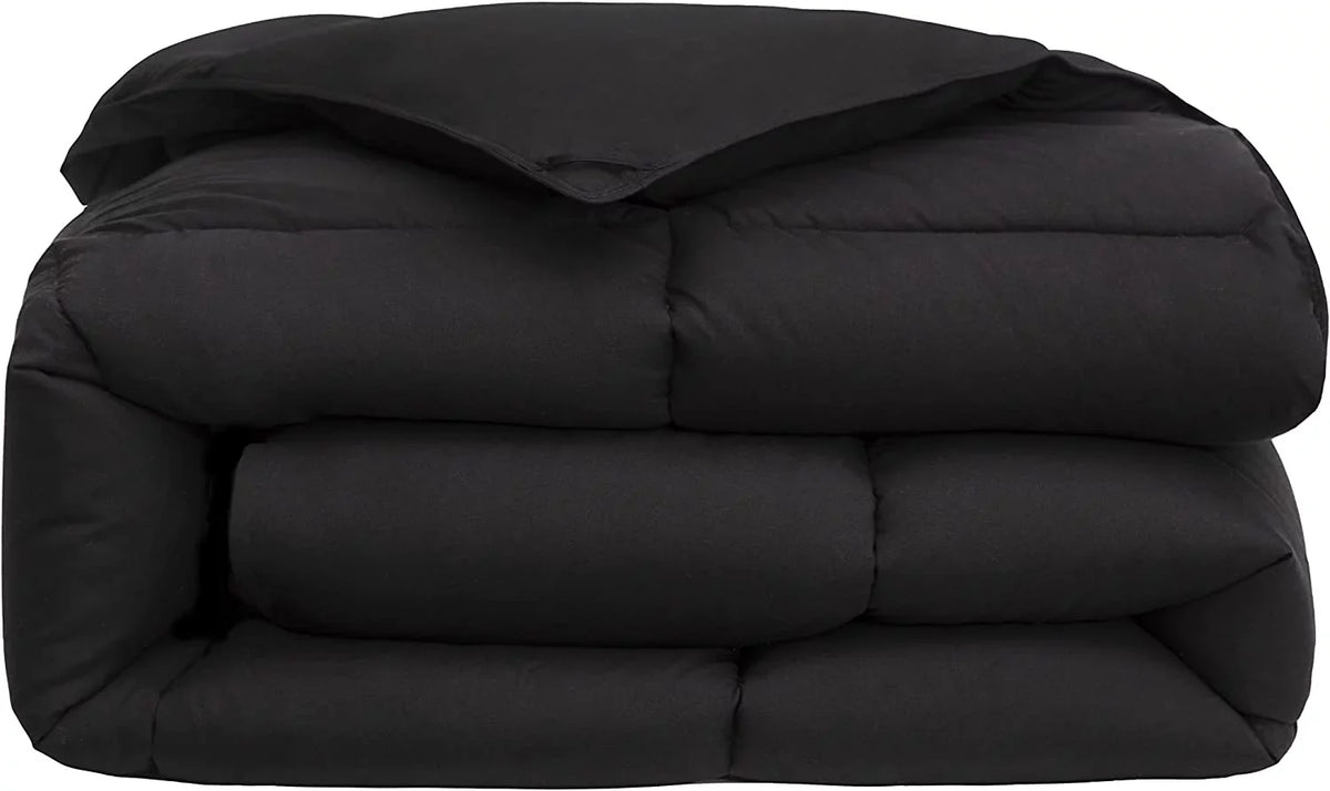 Quilted Comforter Black) King (Cal Tabs Fill Microfiber Stitch - King, Box All Chezmoi Insert Alternative Plush Season - Corner - California Collection Down Size Duvet with