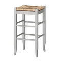 Hand Brown Square Frame in. 29 x Wooden Woven Barstool x - & 14.5 - White 14.5 with Rush