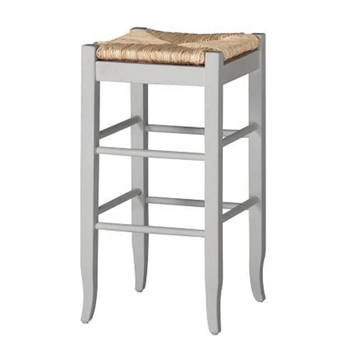 Hand Brown Square Frame in. 29 x Wooden Woven Barstool x - & 14.5 - White 14.5 with Rush