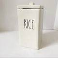 Rae Dunn Square Lid LL Ceramic Canister Letter Ceramic with RICE Canister