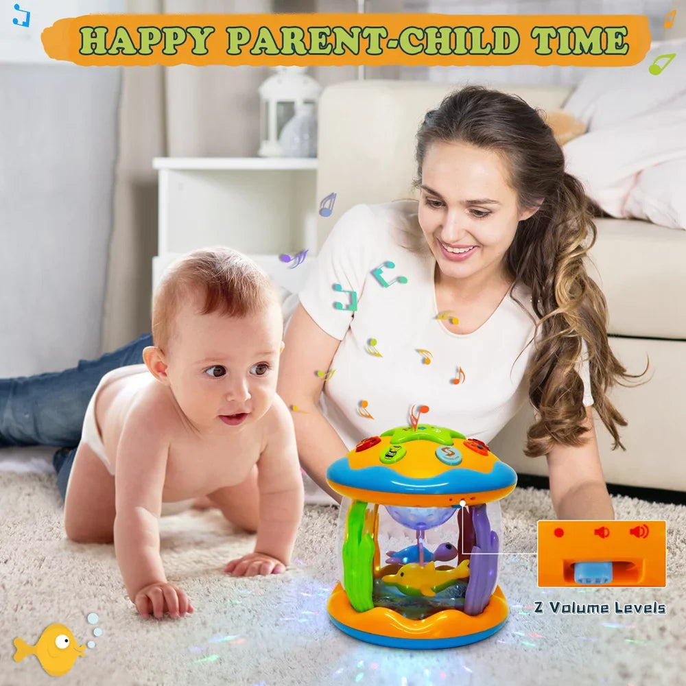 Musical Toys Months, 6 Year 1 Gifts Boys 3+ Toddlers to Educational for , Drum Learning 12 with 2 Baby Girls Toys Light Baby Toys Old Projector Melodies Rotating up