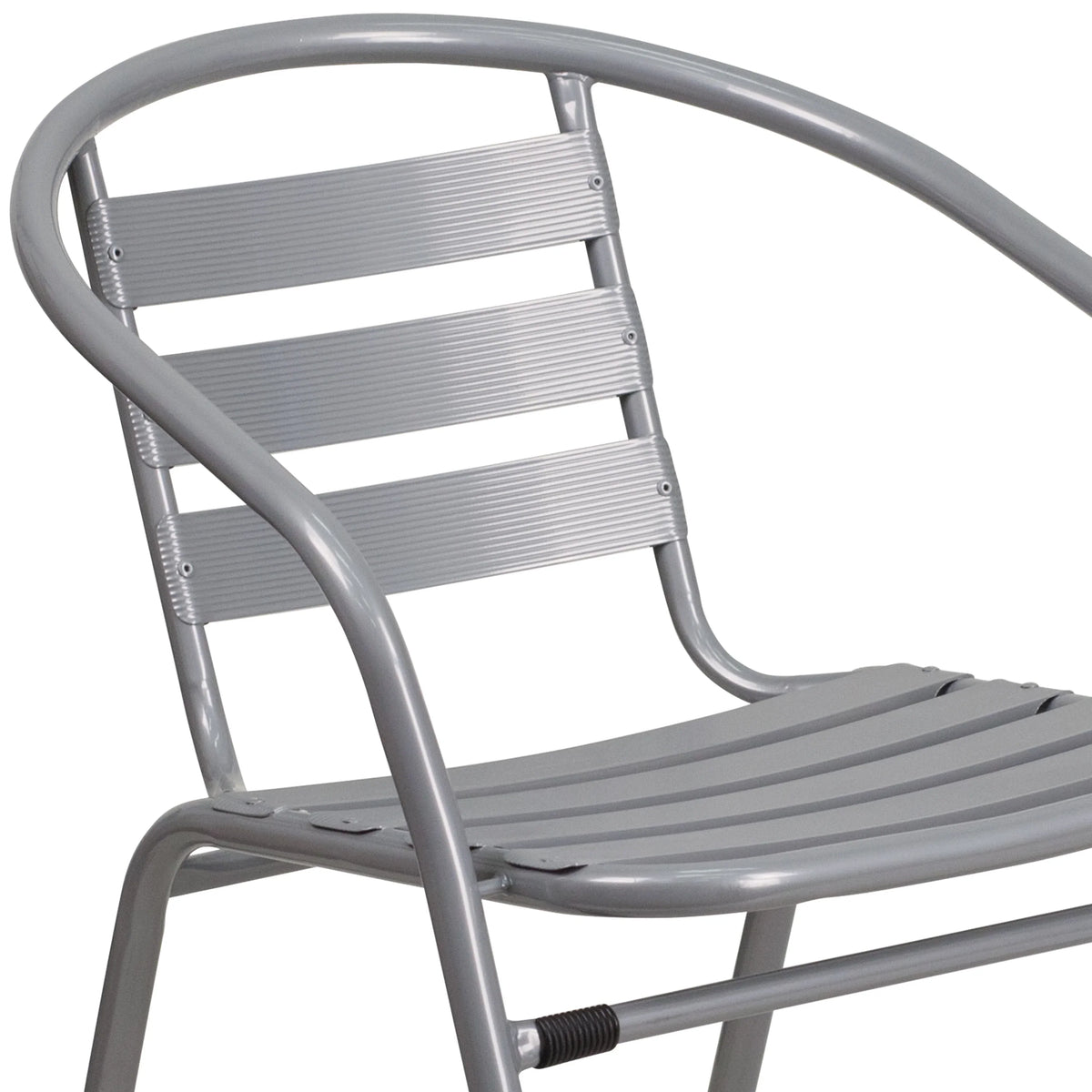 Slats Stack Restaurant Pack Chair Flash Metal Silver Aluminum 4 with Furniture