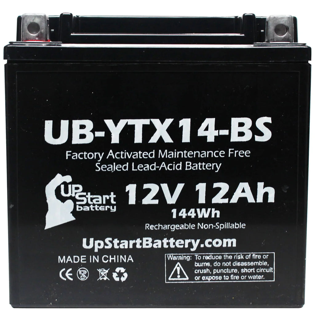 CC - 800 2-Pack UB-YTX14-BS Free, Factory Activated, GS Replacement Battery F800ST, BMW Maintenance UpStart Motorcycle 12V, Battery 12AH, 2011