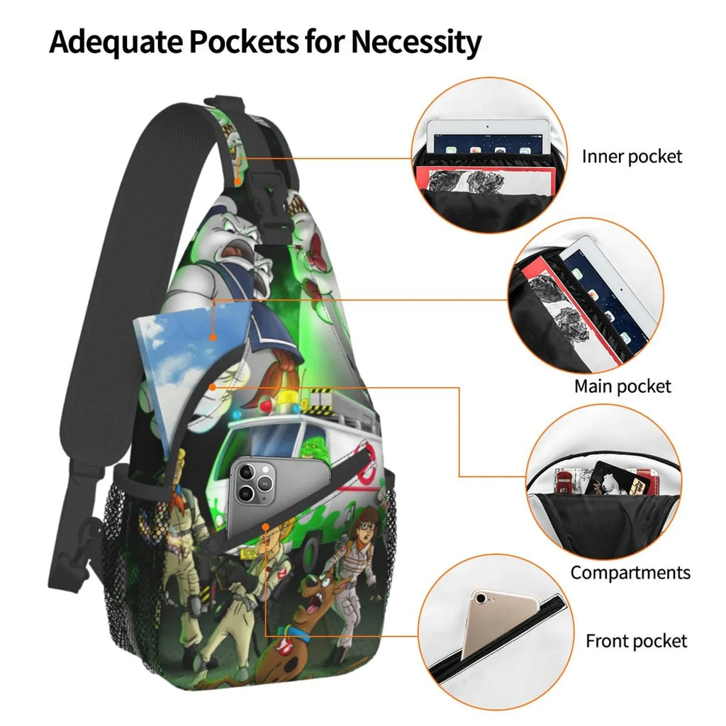 Daypack Teen Crossbody Backpack For Sling Diagonally Adults Scooby Ghostbusters Men Travel Bag Women Bags Chest