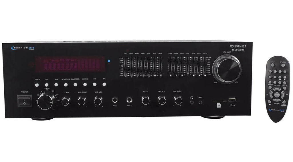 Bluetooth Ceiling Home Black 6.5" Receiver+4) Speakers RX55URIBT Theater