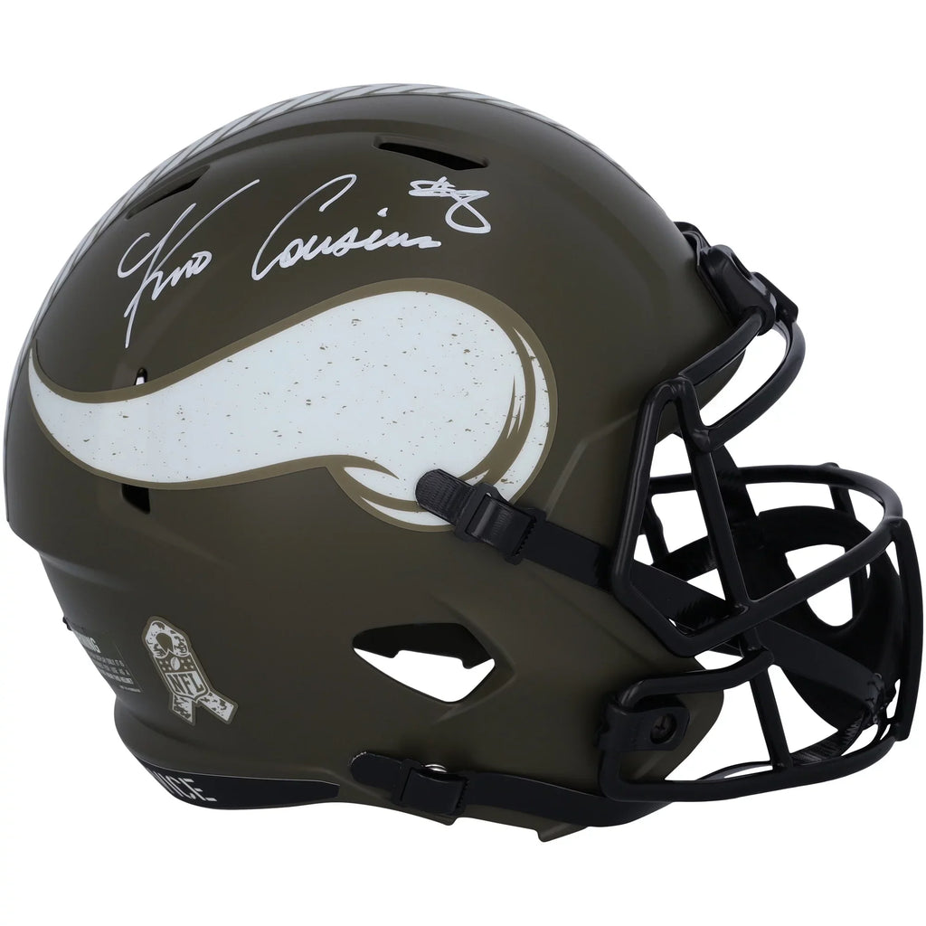 Speed Cousins Minnesota Autographed - to Vikings Riddell 2022 Certified Salute Service Replica Fanatics Authentic Kirk Helmet