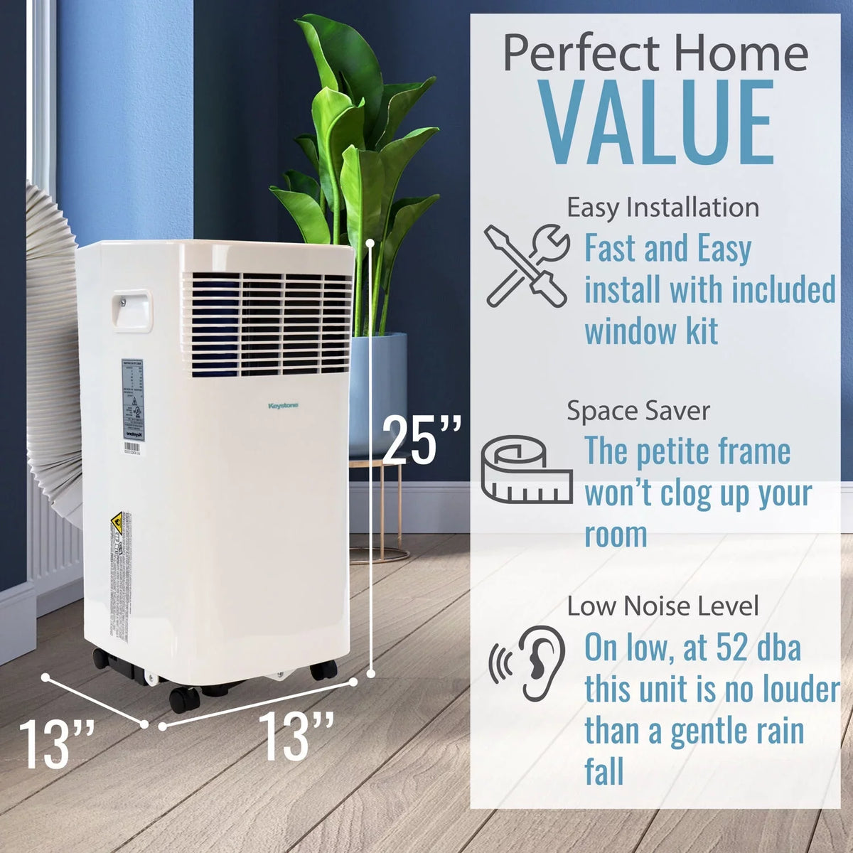 Sense I Keystone Air 115V BTU to for up with Sq. 5,000 Remote Portable Room Conditioner Ft. a Control 250