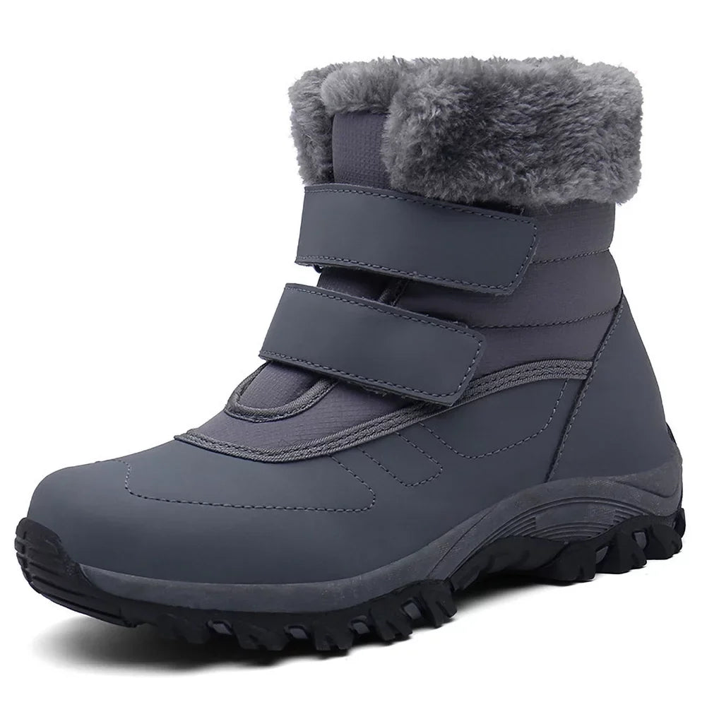 Women's Hook Winter Outdoor Warm Fur Thickened Lined Faux Snow Waterproof Booties Shoes Boots and Walking Loop