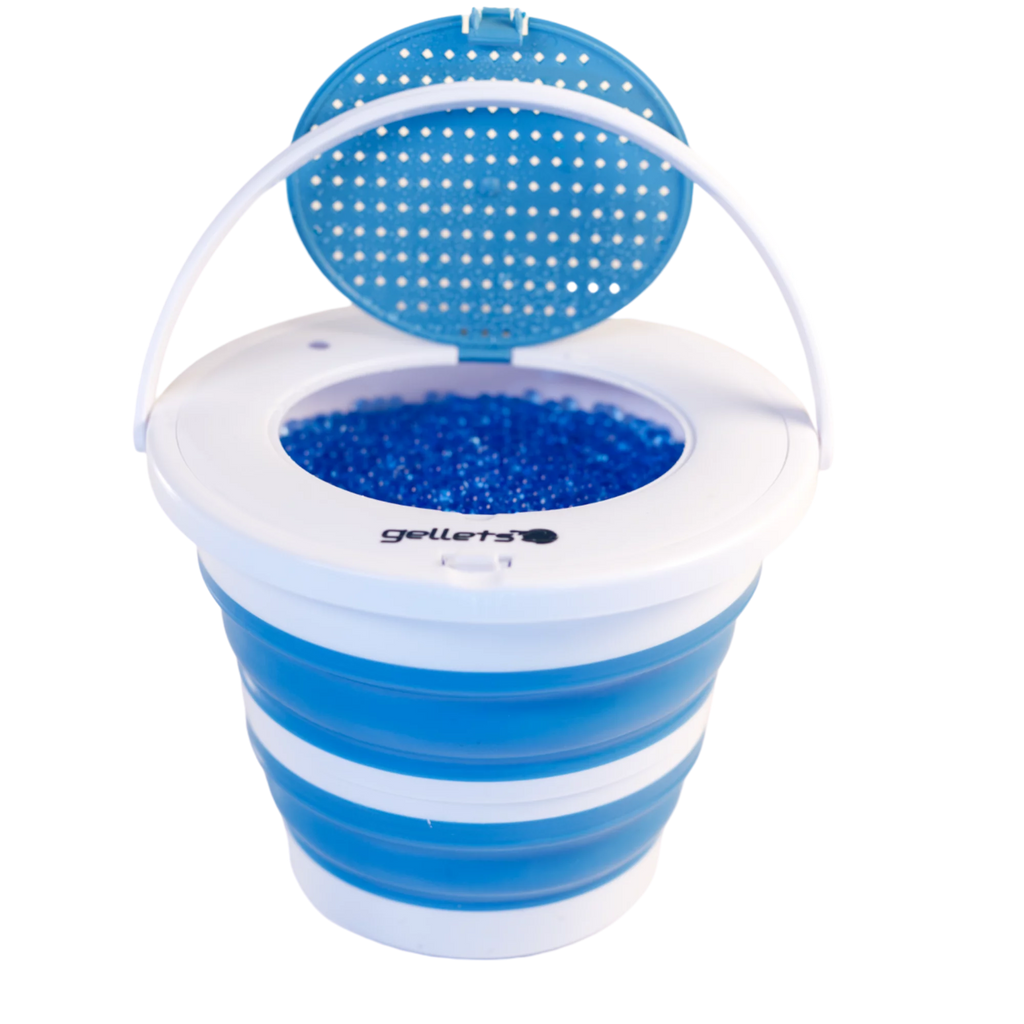Ammo Gellet 15,000+ Collapsible - Gallon Tub, Gel Blue, Holds Gellets 1.5 Blaster
