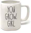 GIRL Back Coffee with YOU Dunn GROW Icon Mug White Sided Tea on Double Rae Plant Cactus
