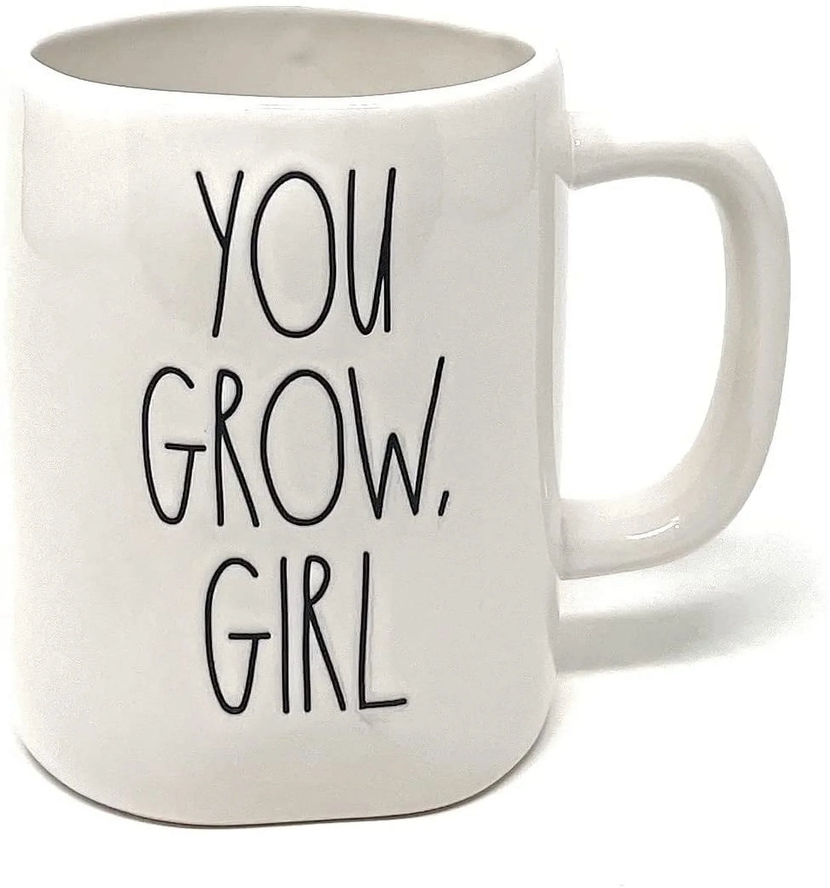 GIRL Back Coffee with YOU Dunn GROW Icon Mug White Sided Tea on Double Rae Plant Cactus