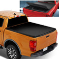 Ford 5Ft Short DNA Motoring Black Frame 2019 TTC-TRISOFT-090 Ranger 20 Cover -Fold Vinly For Tonneau Top Adjustable Soft Trunk Aluminum 2021 Matte Tri to Bed