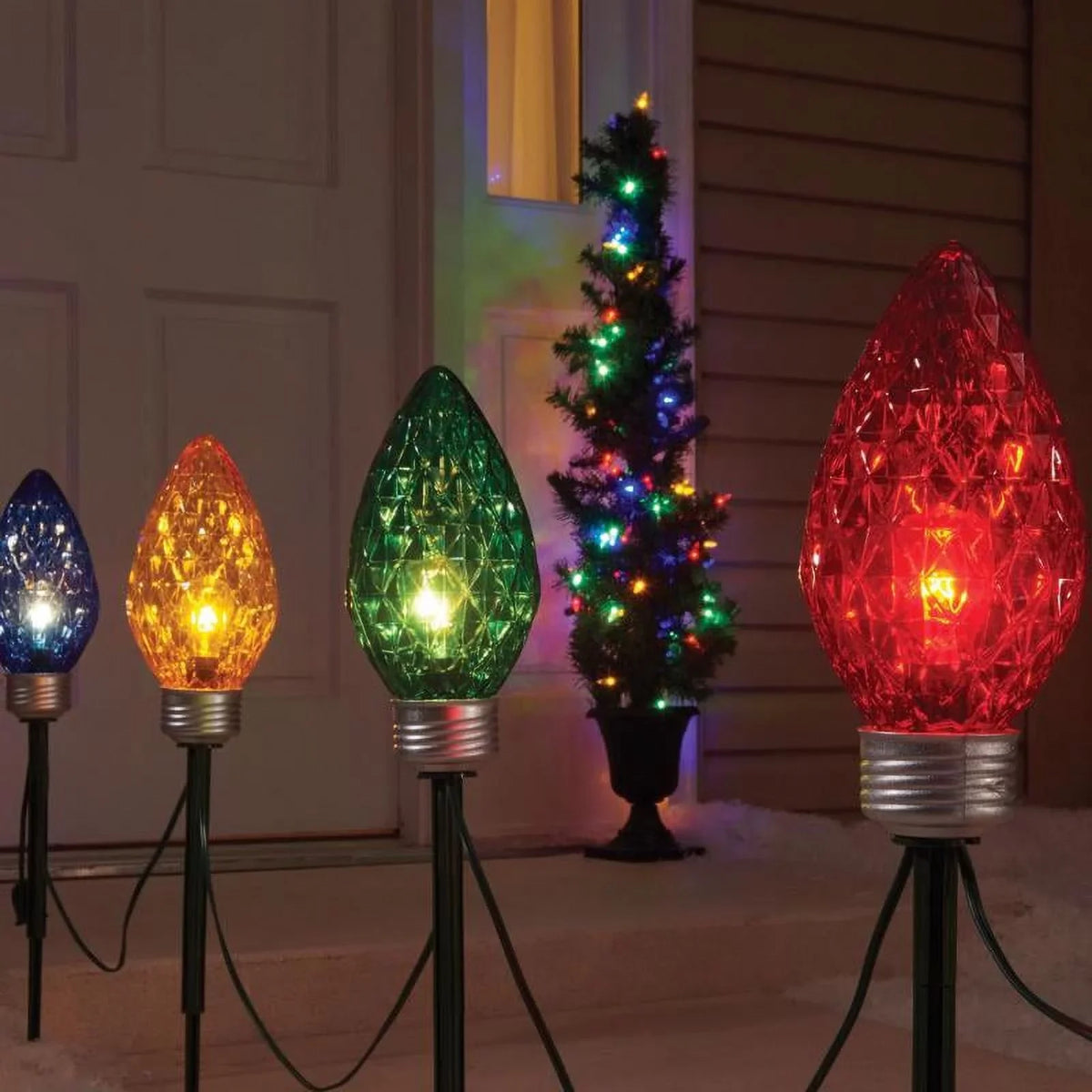 Celebrations Lights in. Faceted 13 Multi Incandescent Decor C9 Pathway Bulb