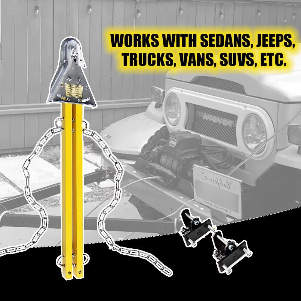 Jeep Adjustable Bar Tow 5000lb RV Towing Compatible with Tow / Adjustable System Bar HPDAVV Mount Bumper Truck Car Yellow w/Chains Kit