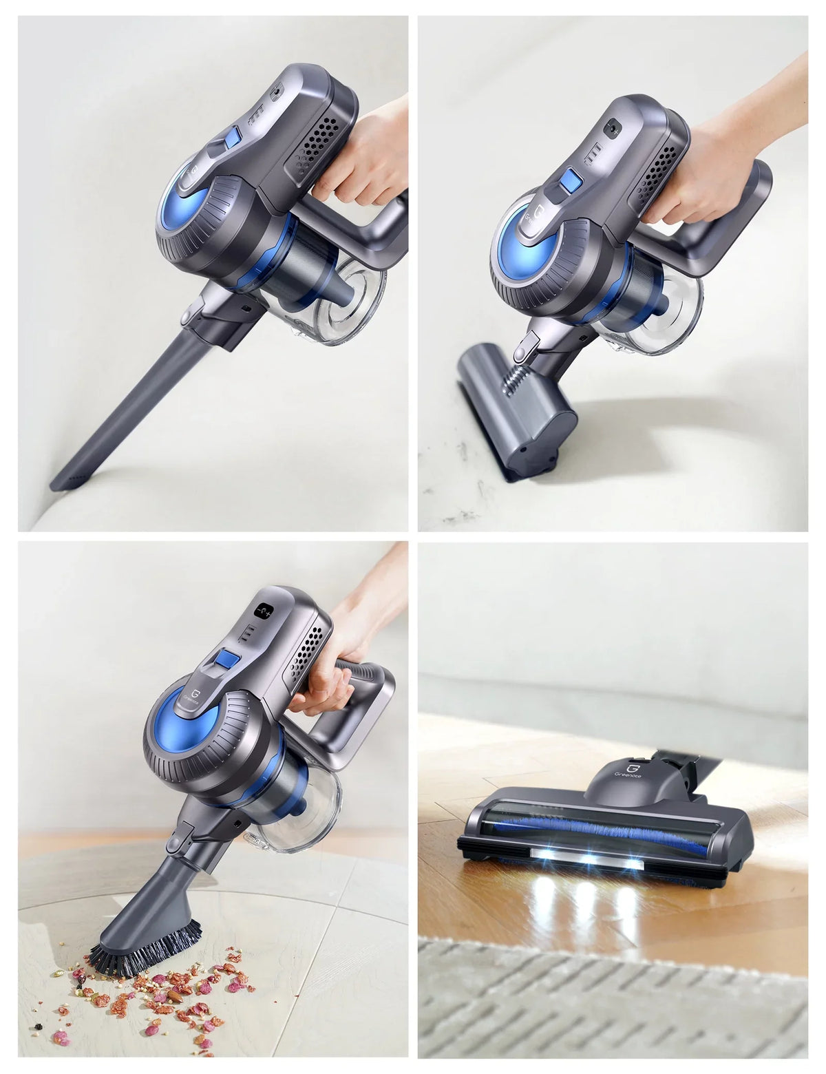 35min Handheld Powerful Cleaner, in 23000Pa Detachable Lightweight Battery, 6 Suction, Runtime, Vacuum with Floor/Carpet/Pet/Hair Cordless 1 Long Home/Car/Hard Vacuum for