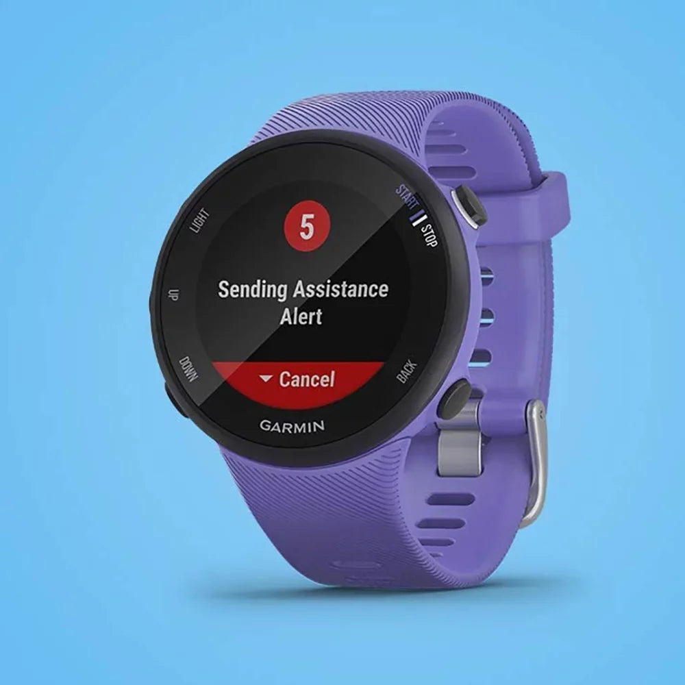 Heart 45S Fitness Daily (Refurbished) GPS Burn) Forerunner Running & Bundle Monitor (Iris) Suite Rate - Garmin (WEYV, Vibes, 010-N2156-01 Restored Wellness With Yoga Smartwatch