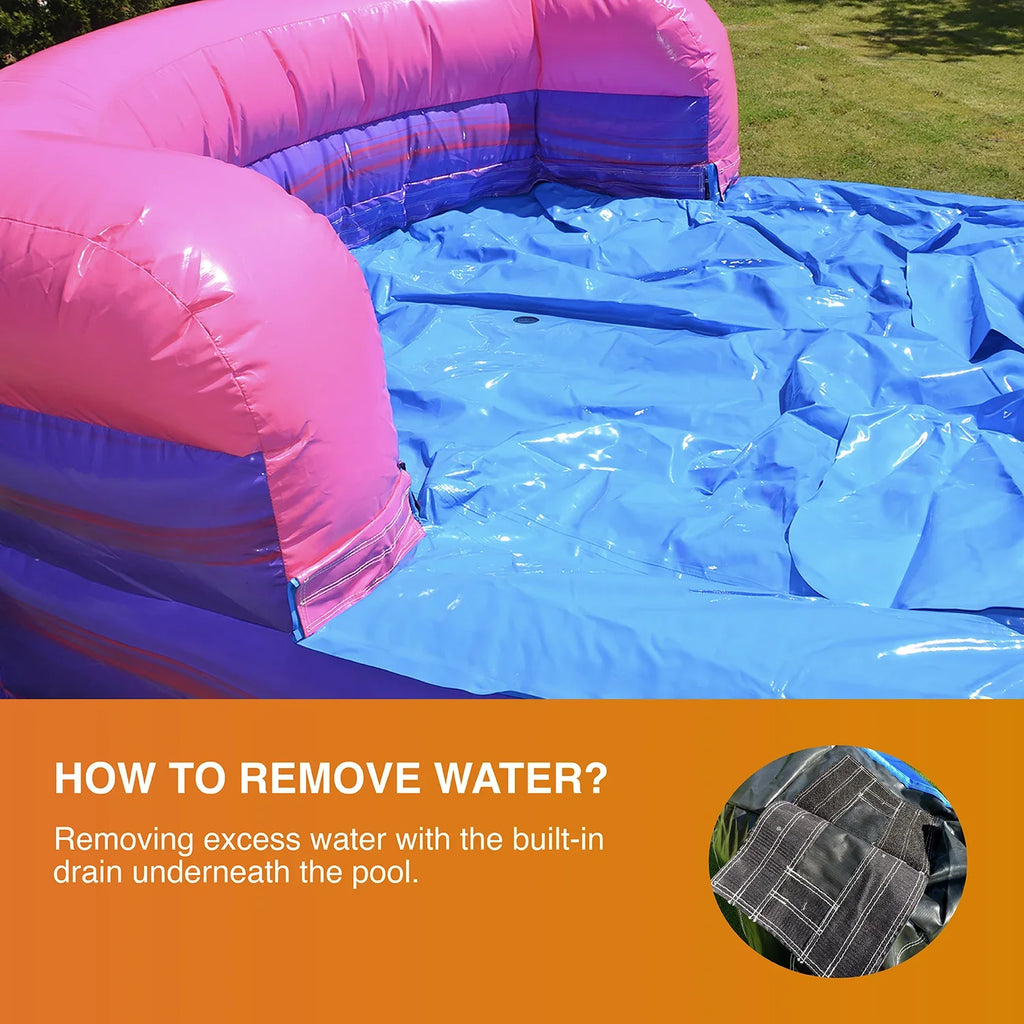 Slide, Stakes Blower, with Heavy Dual Purple Blowup Pink Wet Use, Inflatable Includes Storage, Princess Dry and and Bouncer Kids, Adults Grade JumpOrange Duty for Commercial Playset,