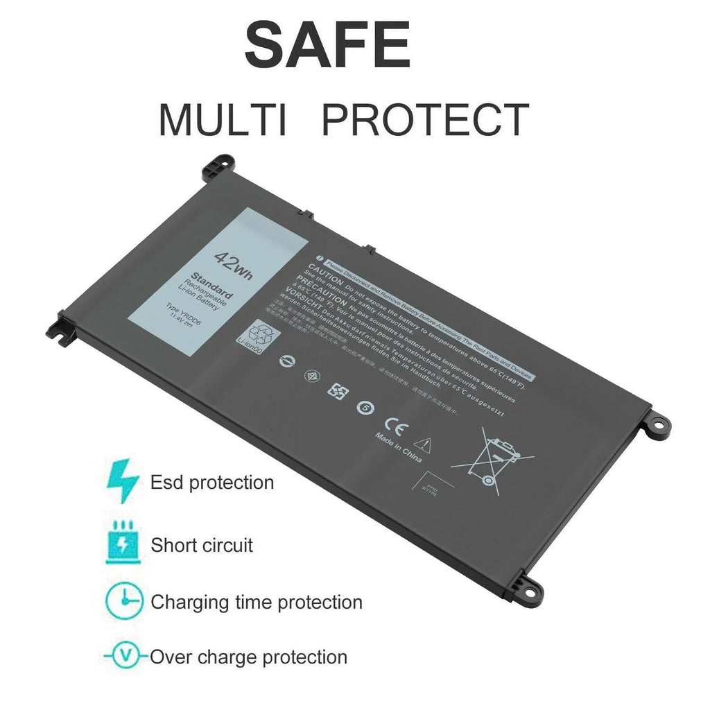 for 5482 5485 Dell Battery Laptop 7586 5491 2in1 Inspiron 3493 3310 YRDD6 42Wh