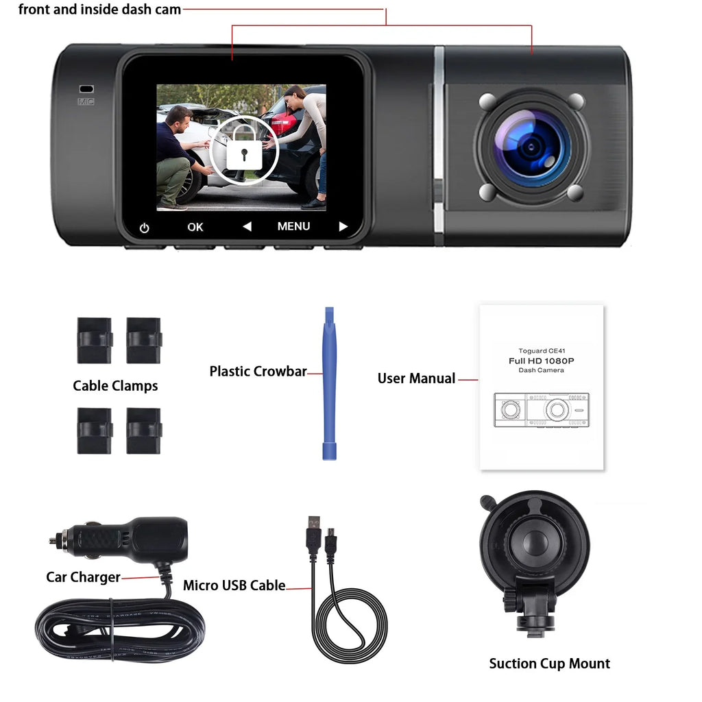 Car 1080P 1.5 Cam Loop FHD Camera Camera Dash Mode, ,Parking Display Vision Recording, HDR Night LCD Car TOGUARD Inch ,IR G-Sensor,