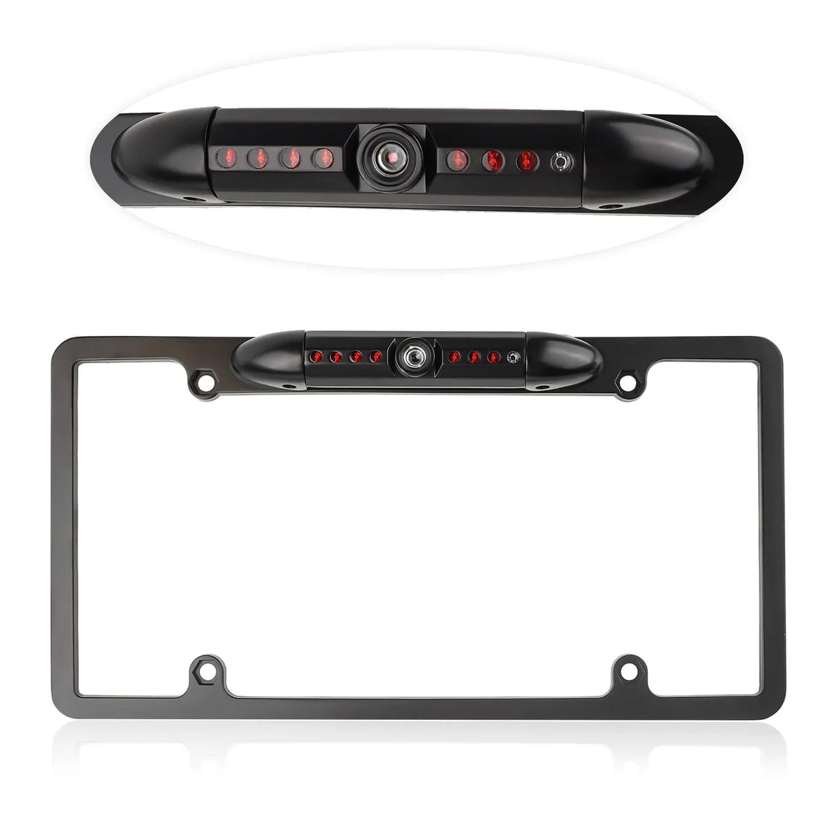 HD LED Rear Plate Backup CMOS License Frame Night US Vision Camera Metal View