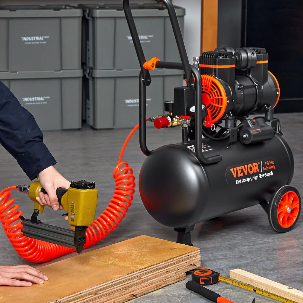 Ultra 90PSI, CFM Quiet 6.3 VEVOR Oil-Free, 1450W, dB @ 70 Compressor, Air Gallon, 3.35