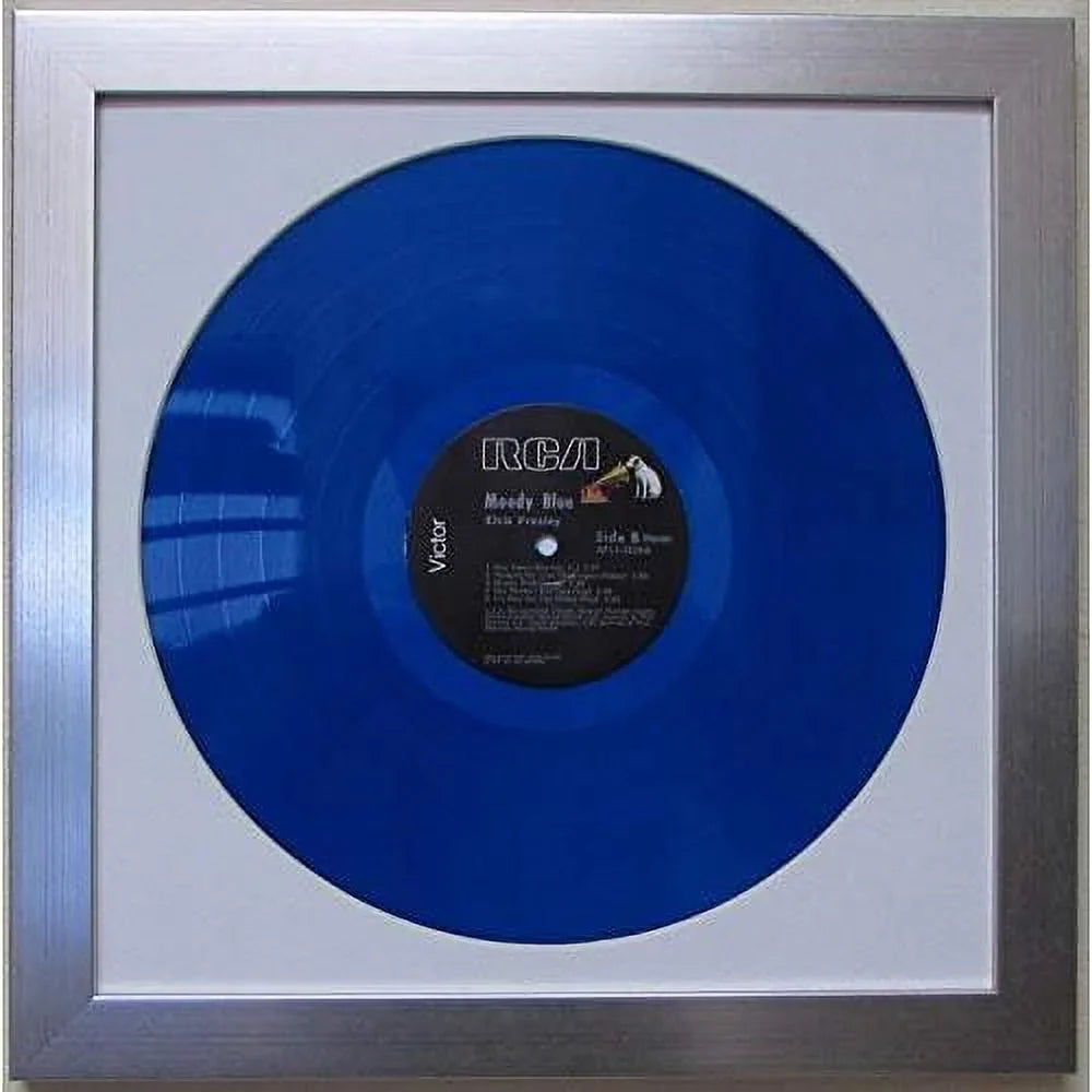 (Brushed Matting Record Frame Silver LP Frame) Picture Disc / Vinyl White 12" Display