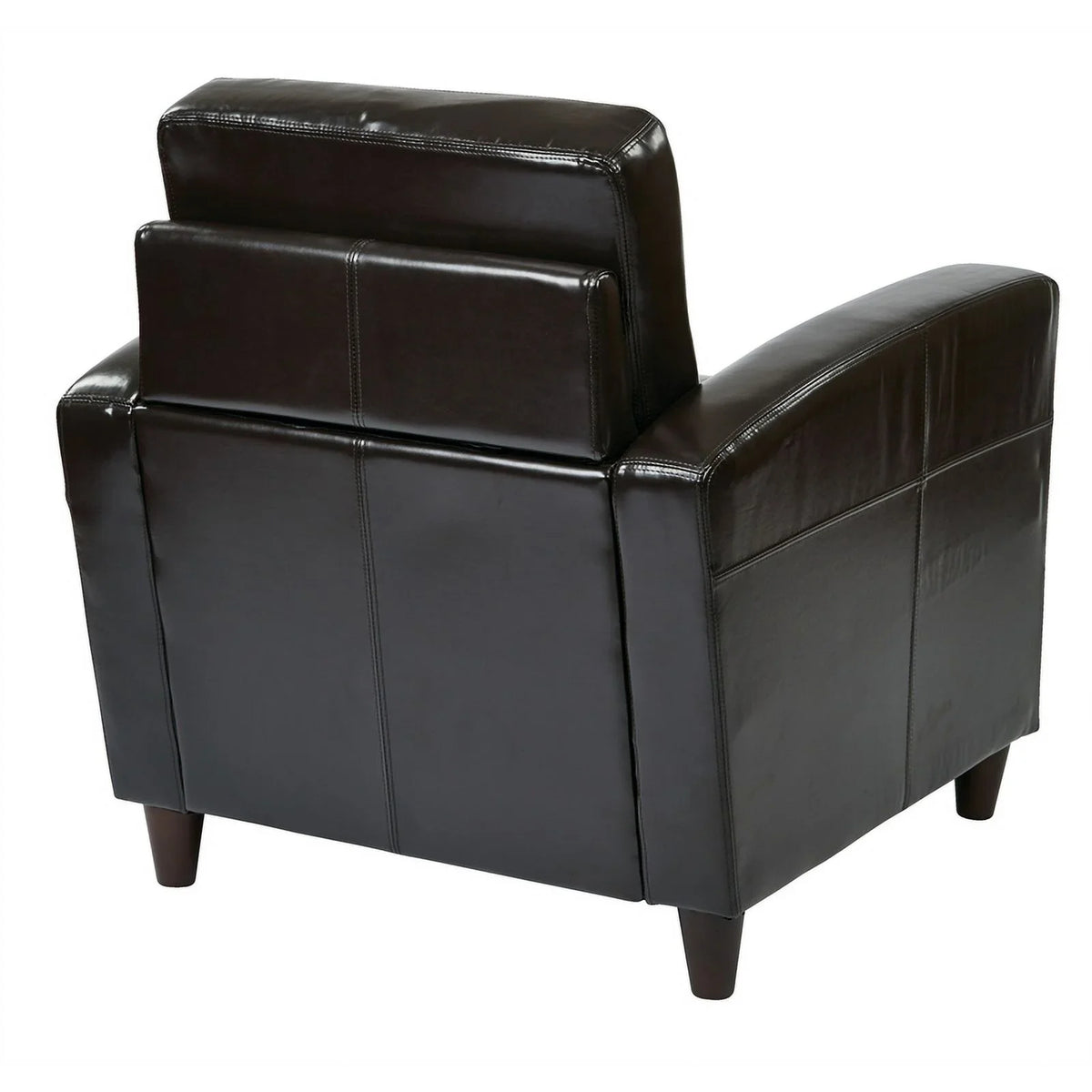 Atlin Faux in Transitional Leather Upholstered Club Espresso 18'' Chair Designs