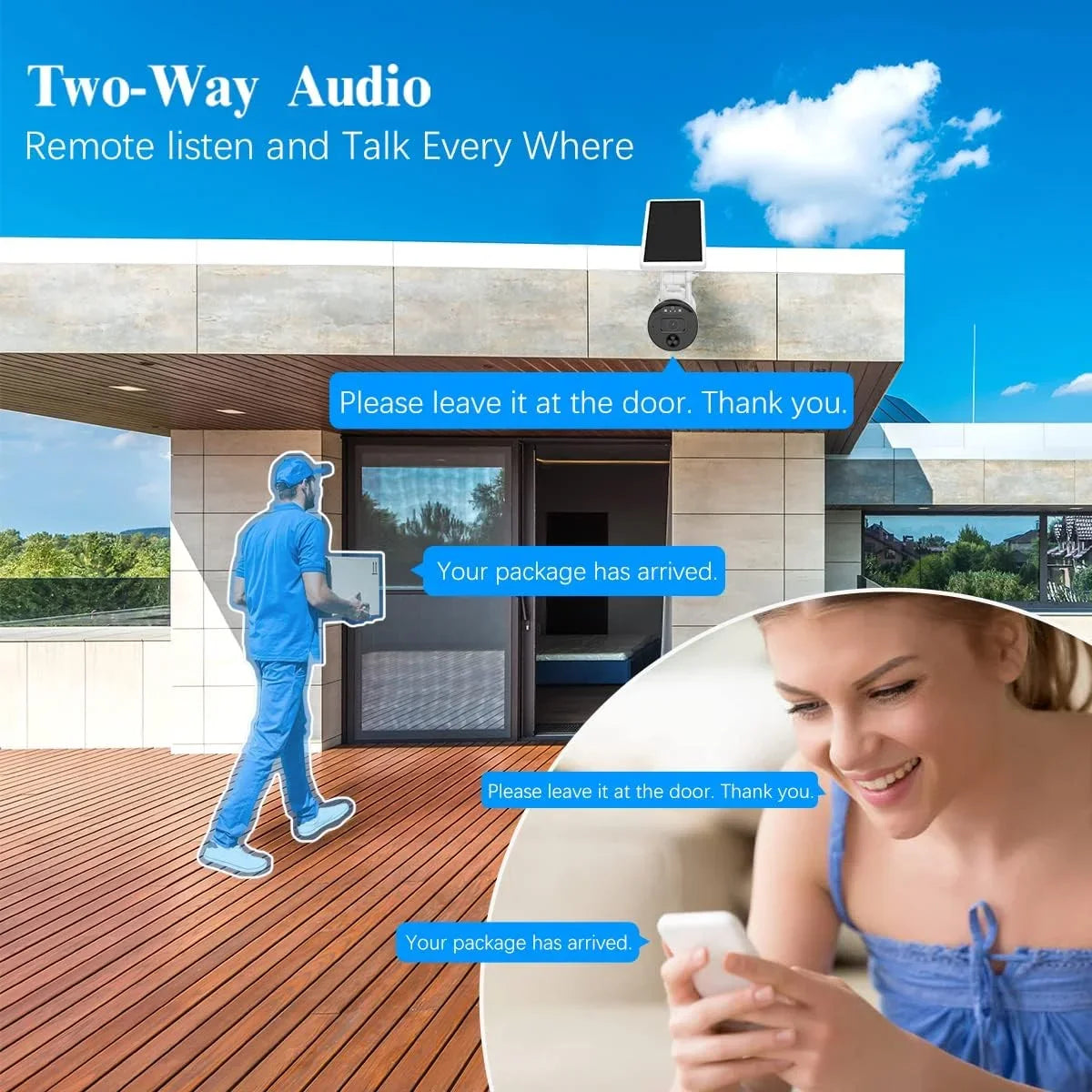 (2 Pack) Detection, Camera Surveillance Wi-Fi Security Rechargeable Wireless Solar Outdoor Battery Dual Vision, with 2K Night Camera, Panel, AI Antenna Solar WEILAILIFE