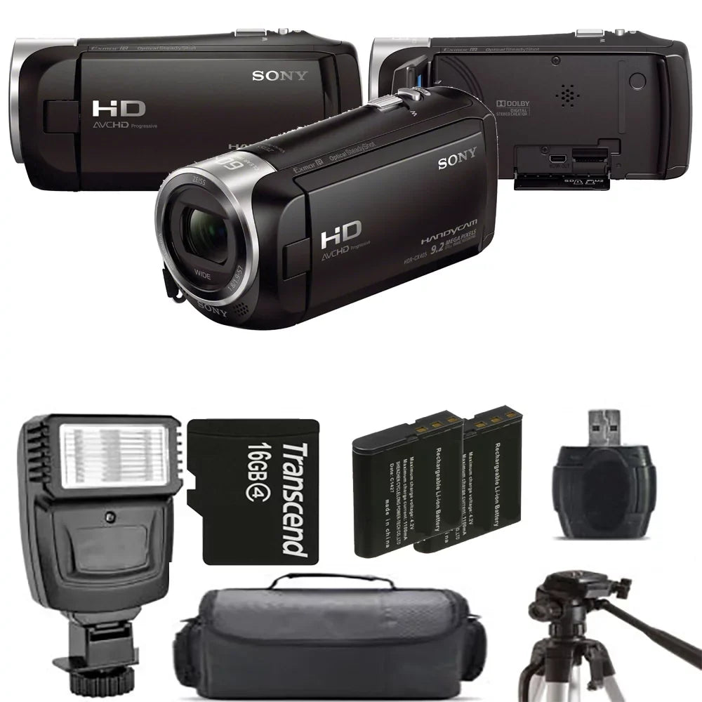 Kit HD - Battery Flash + HDR-CX405 Sony Handycam 16GB + Extra