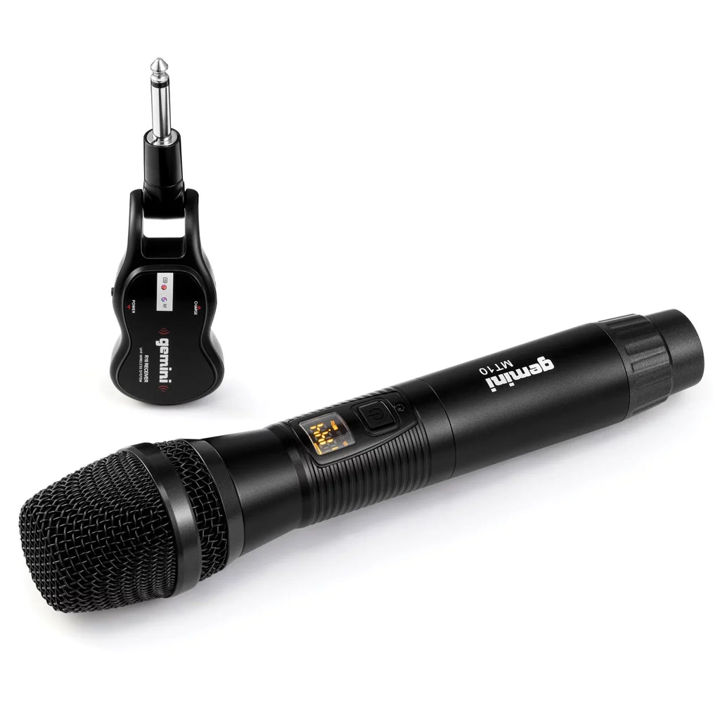 GMU-M100 Dual Gemini 15" Speaker Single Powered System, & Bluetooth Microphone LED Wireless UHF 843631170892