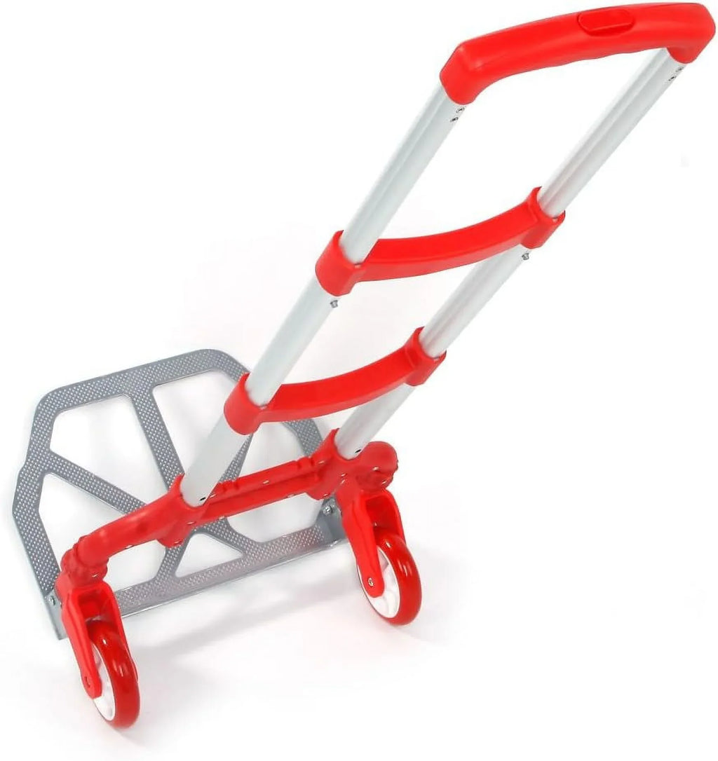 for 165.35 Push (75kg) Use Auto, lbs Aluminium Home, Collapsible Hand Folding (Red) Truck,Hand Luggage Dolly Trolley and Office,Travel Cart Portable
