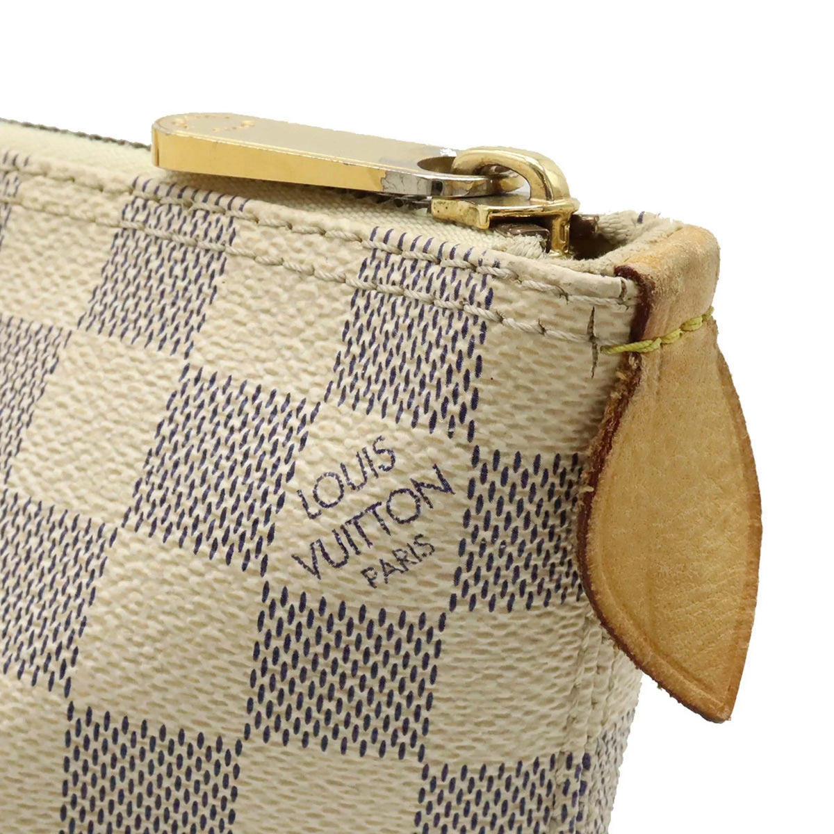 Authenticated Saleya PM Tote Handbag Bag VUITTON N51186 Vuitton Azur Louis LOUIS Shoulder Damier Used