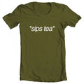 Original TEEZ XXX-Large GEEK Green Sips Meme Tea Military T-shirt Artwork Men's Inspired by Kermit